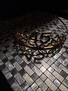 Gold '45' Birthday Tiara Crown